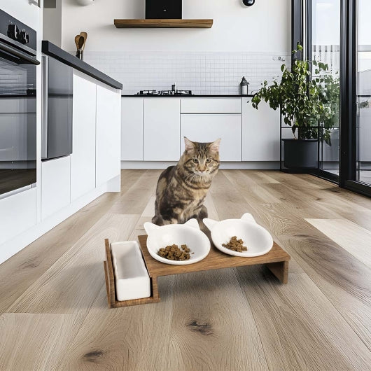 Duvoplus Dinner Set Kitty Face – Set mit Futter befüllt
