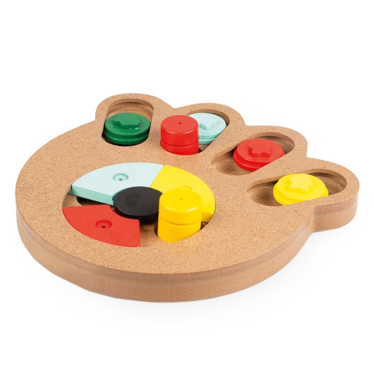 Duvoplus Slide n Snack Puzzle Pfote mit Aussparungen zum Verstecken von Snacks, 23,5 x 21 cm.