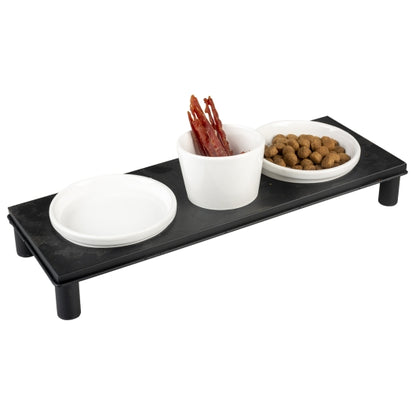 Duvoplus Napfset Buffet Square – seitliche Ansicht mit Futter