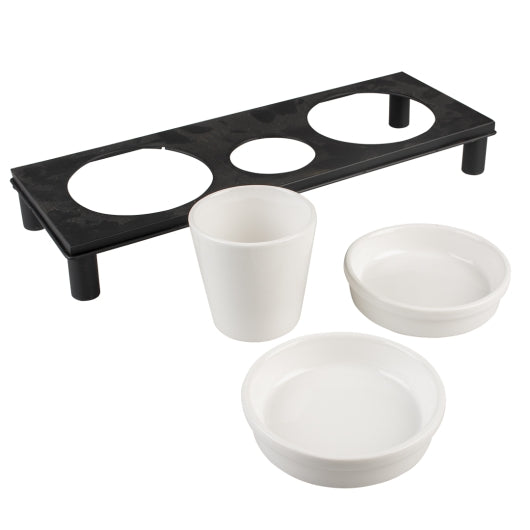 Duvoplus Napfset Buffet Square – Näpfe und schwarzer Ständer