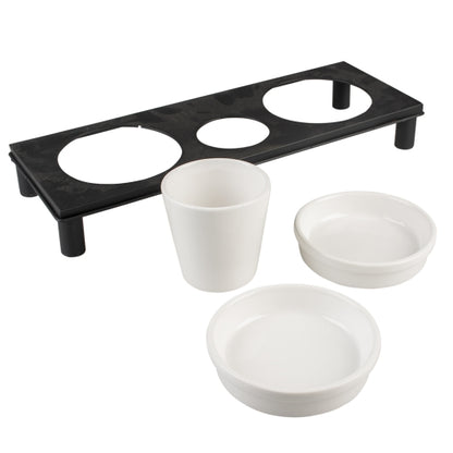 Katzen-Dinner-Set – Buffet Square Napfset mit drei Näpfen